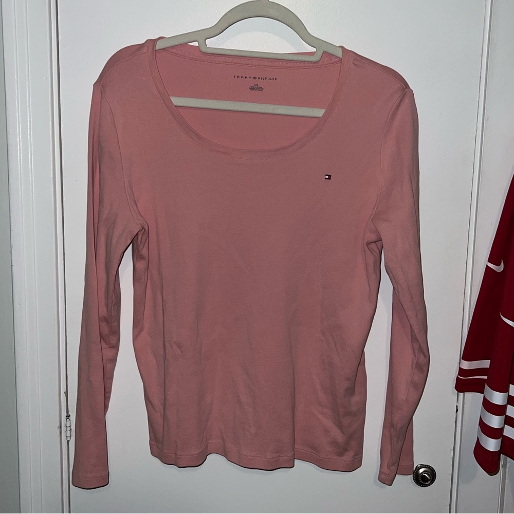 Tommy Hilfiger pink long sleeve t shirt